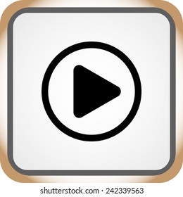 Play button sign icon, vector illustration. Flat design style 