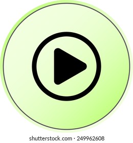 Play button sign icon, vector illustration. Flat design style 
