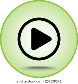 Play button sign icon, vector illustration. Flat design style 