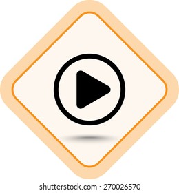Play button sign icon, vector illustration. Flat design style 