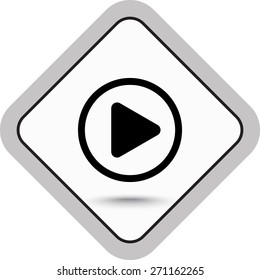 Play button sign icon, vector illustration. Flat design style 
