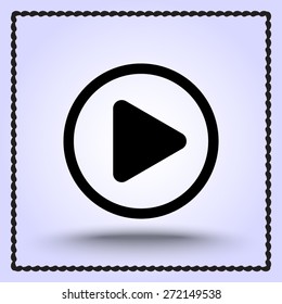 Play button sign icon, vector illustration. Flat design style 
