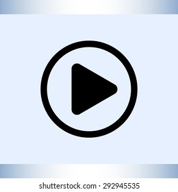 Play button sign icon, vector illustration. Flat design style 