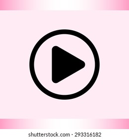 Play button sign icon, vector illustration. Flat design style 