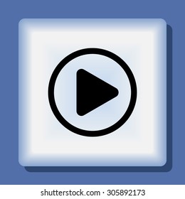 Play button sign icon, vector illustration. Flat design style 