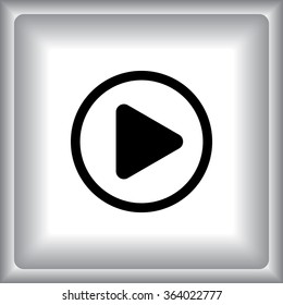 Play button sign icon, vector illustration. Flat design style 