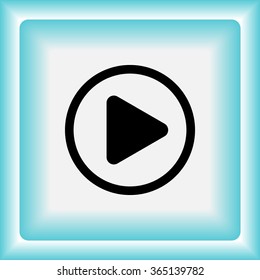 Play button sign icon, vector illustration. Flat design style 