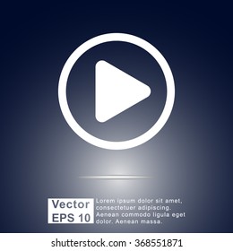 Play button sign icon, vector illustration. Flat design style 