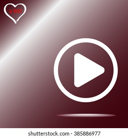 Play button sign icon, vector illustration. Flat design style 