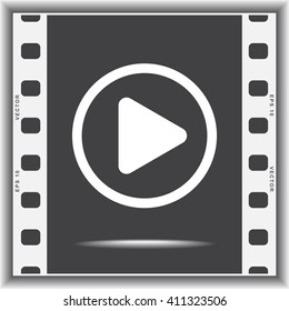 Play button sign icon, vector illustration. Flat design style 