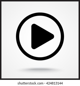 Play button sign icon, vector illustration. Flat design style 