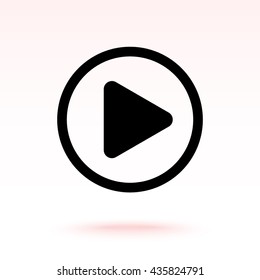 Play button sign icon, vector illustration. Flat design style 