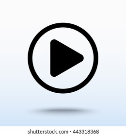 Play button sign icon, vector illustration. Flat design style 