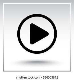 Play button sign icon, vector illustration. Flat design style 