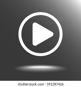 Play button sign icon, vector illustration. Flat design style 