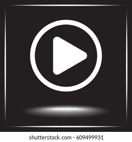 Play button sign icon, vector illustration. Flat design style 