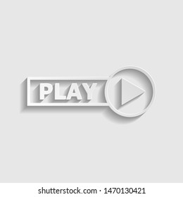 Play button sign. Paper style icon. Illustration.
