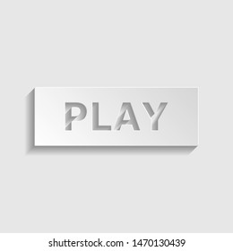 Play button sign. Paper style icon. Illustration.