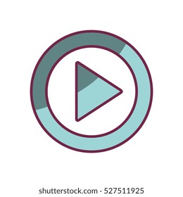 play button silhouette isolated icon