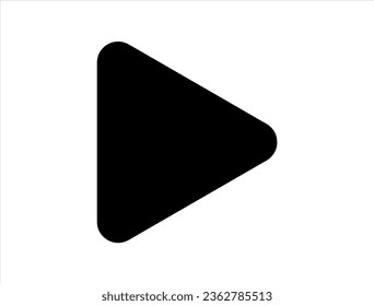 Play button silhouette vector art