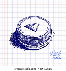Play Button sketch Illustration. Hand drawn Vector
