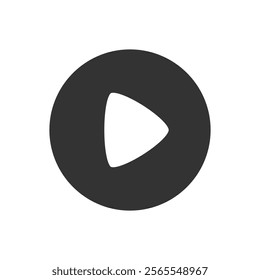 Play button solid icon. Vector illustration