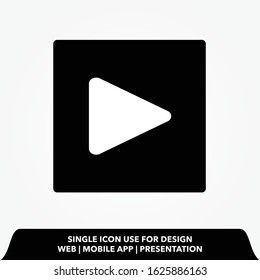 play button square. flat style. Vector illustration icon