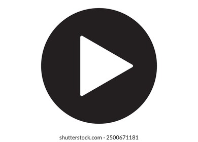 Play button сircle. Start buttons sumbol. Arrow logo. Player button flat style. Video audio player navigate collection. Game begin icon set on white beckground - stock vector.