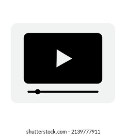 Play button strip icon, great design for any purposes. Film, movie. Video play button. Vector illustration. stock image.