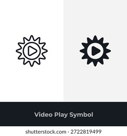 Ícone de sunburst do botão Reproduzir representando mídia criativa e inicialização de conteúdo