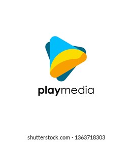 Play Button Symbol Logo Design