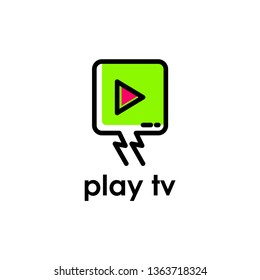 Play Button Symbol Logo Design