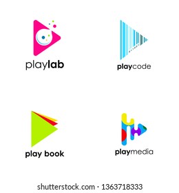 Play Button Symbol Logo Design