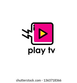 Play Button Symbol Logo Design
