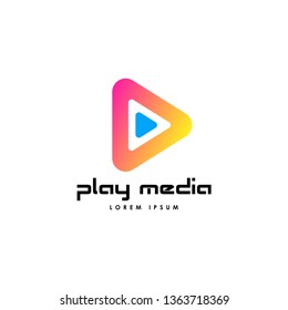 Play Button Symbol Logo Design