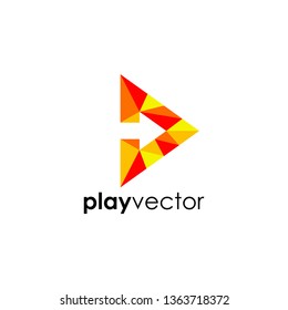 Play Button Symbol Logo Design