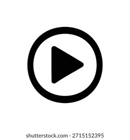 Play button symbol silhouette vector flat design on white background.