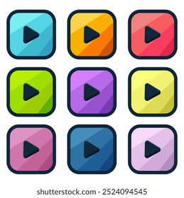 Jugar Botón diseño de Plantilla y glifo para las redes sociales, Vector
