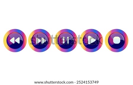 Play button template design and glyph for social media, vector