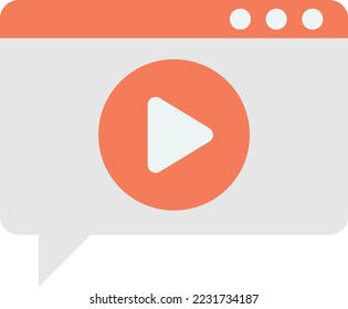 play button and text box illustration in minimal style isolated on background