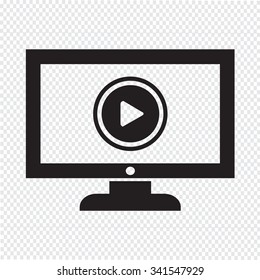 play button tv icon design Illustration