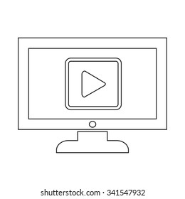 play button tv icon design Illustration