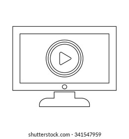 play button tv icon design Illustration