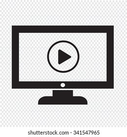 play button tv icon design Illustration