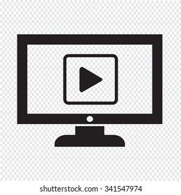 play button tv icon design Illustration