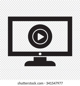 play button tv icon design Illustration