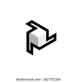 Play button, unusual vector logo in a modern style.