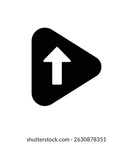 Play Button with Upward Arrow Icon Symbol