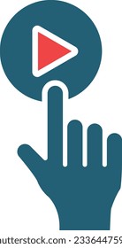 Play Button Vector Glyph Two Color Icon For Personal And Commercial Use.
