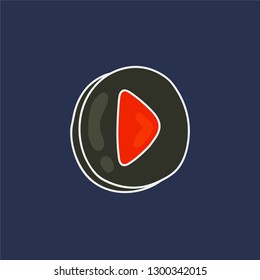 play button vector. hand drawn icon. sign illustration. editable stroke.